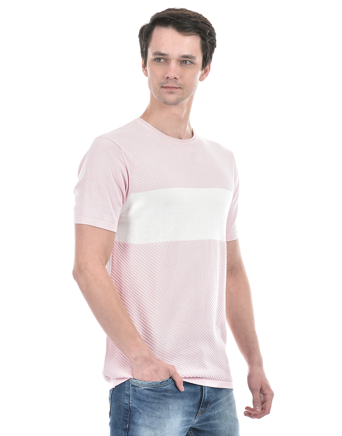 Numero Uno Men Solid Pink T-Shirt